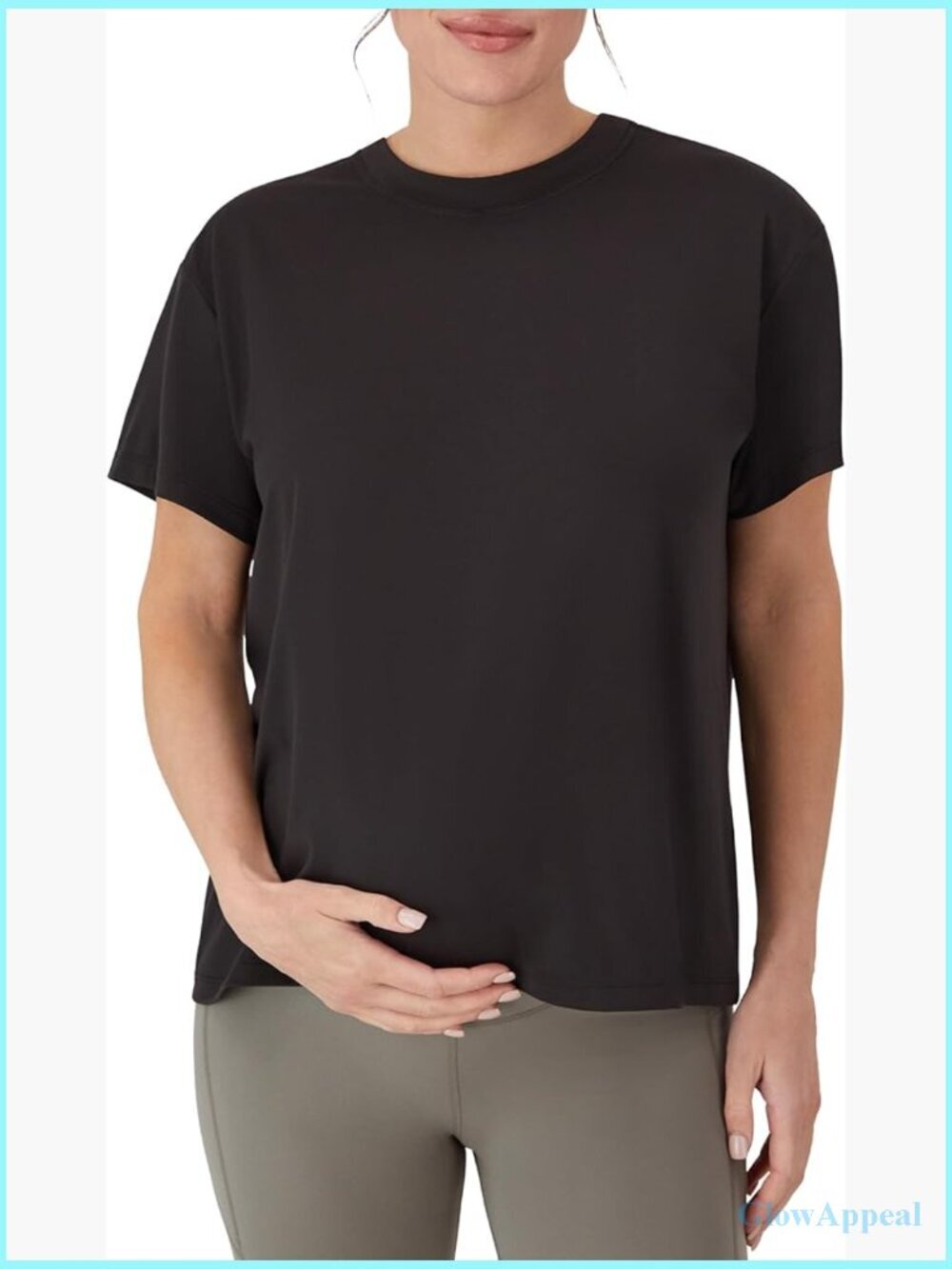 Maternity T-Shirt Stretch Recovery Moisture Wicking Pregnancy Top